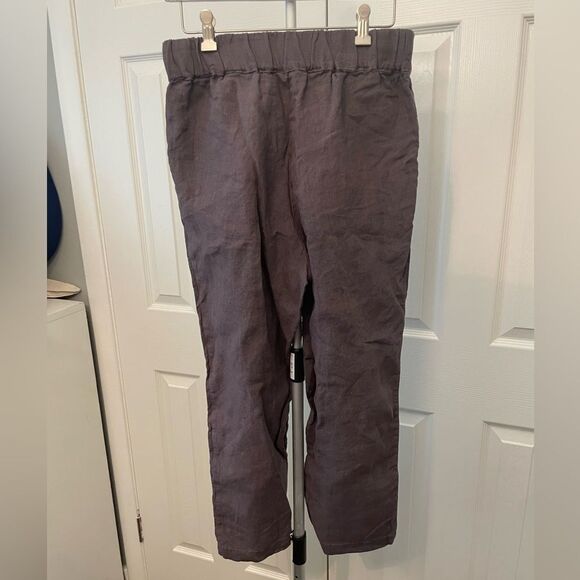 Len.Ok Light eggplant Linen Pants Size Large - Picture 2 of 6